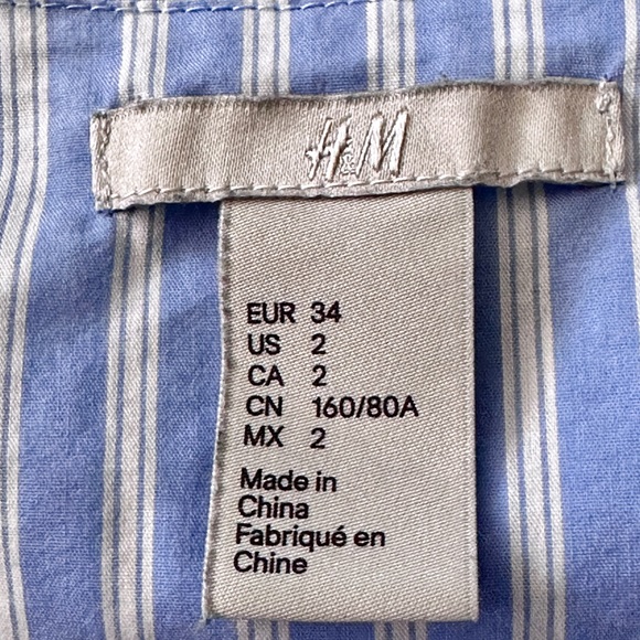 Blue and white striped peplum tank- size small - Picture 4 of 4